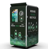 Machine de recyclage intelligente pour bouteilles de boissons, distributeur inverse (RVM), compacteur, scanner, IA, aluminium, écran tactile LCD