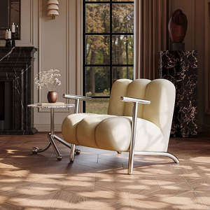 Diseñador medieval Sala de estar Ocio Sofá para una sola persona <span class=keywords><strong>Silla</strong></span> en línea Celebridad Balcón creativo <span class=keywords><strong>Silla</strong></span> de lana de cordero Perezoso - Product Image 6