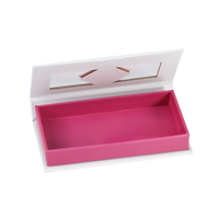 Logo personnalisé, vente en gros, petite/grande boîte d'emballage en papier pour cils entièrement rayée avec impression à chaud faite à la machine