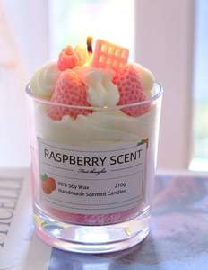 Idées cadeaux pour la journée des enseignants Chambre à coucher Fruits Fraise Cire <span class=keywords><strong>de</strong></span> soja Dessert Coupe <span class=keywords><strong>de</strong></span> crème glacée Bougies parfumées dans un verre à liqueur - Product Image 5