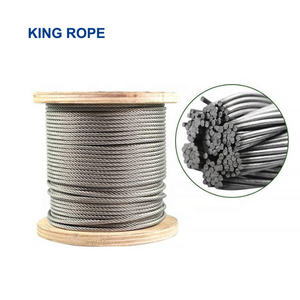 كابل فولاذي مغلفن بالغمس الساخن / مغلفن كهربائياً، حبل سلكي فولاذي بقلب ليفي / قلب IWRC بجودة عالية للرافعات - Product Image 1