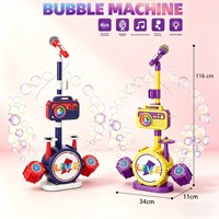 Machine à bulles électrique avec microphone, lumières musicales et fonction d'enregistrement, jouet tambour de jazz en plastique ABS pour enfants