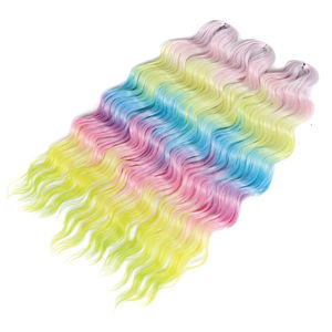Vague d'eau profonde synthétique de qualité supérieure pour Extension de cheveux résistants à la chaleur avec tresse au crochet ombrée en <span class=keywords><strong>fibre</strong></span> de qualité supérieure - Product Image 1