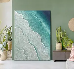 Hot Sale Extra Large Home Decor Handpainted Canvas Artwork Modern Ocean Relief Painting Abstract Wall Art