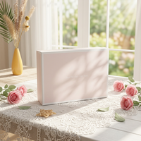 Boîte cadeau pour la fête des mères, boîte rigide en carton ondulé rectangulaire rose créative avec nœud en relief pour les cadeaux de mariage