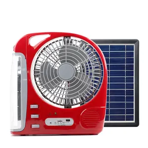 Multifunctionele Ventilator Oplaadbare Nood Draagbare Solar Fan Led Camping Groothandel China Tafel Plastic Mechanische Moderne 10 Stuks