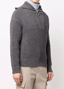 Cardigan Basic in Maglia a Nido d'Ape con Zip, Pullover da Uomo, Maglieria con Zip 1/4, Maglioni di Guangzhou, Maglieria Homme - Product Image 4