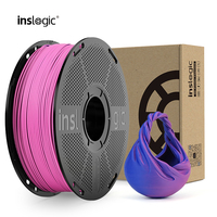 Filament d'impression 3D PLA mat bicolore Inslogic effet mat avec dégradé bicolore lisse pour l'impression 3D