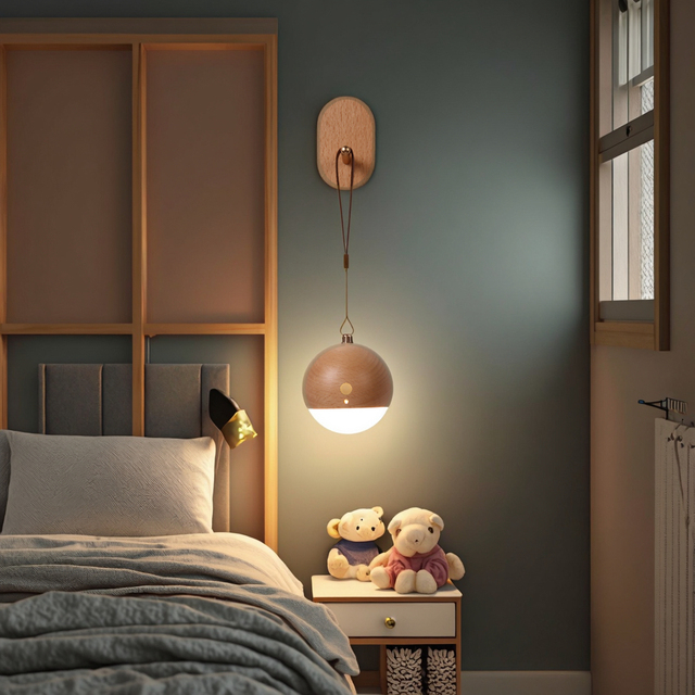 Smart LED Wall Lamps 3-Level Dimmable Touch Voice Control Mini Size Kid's Handheld Night Light for Home Living Rooms