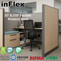 Chaise de bureau ergonomique contemporaine en maille, pivotante et inclinable, avec dossier dynamique, soutien lombaire réglable, accoudoirs et siège en mousse, pour espace de travail professionnel