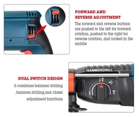 Marteau perforateur rotatif électrique filaire - Grade industriel, coffret robuste avec énergie d'impact de 10,0 J pour le perçage du béton