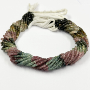 3mm 4mm Tourmaline naturelle multi facettes Rondelle perles pour la fabrication de bijoux Trendy perles de pierres précieuses en vrac au prix du marché de gros - Product Image 1