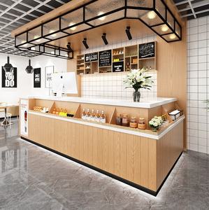 การออกแบบเคาน์เตอร์ชานมเฟอร์นิเจอร์ร้านอาหารแบบกำหนดเองที่ทันสมัยสำหรับร้านกาแฟและการออกแบบห้องครัวห้องอาหาร - Product Image 4