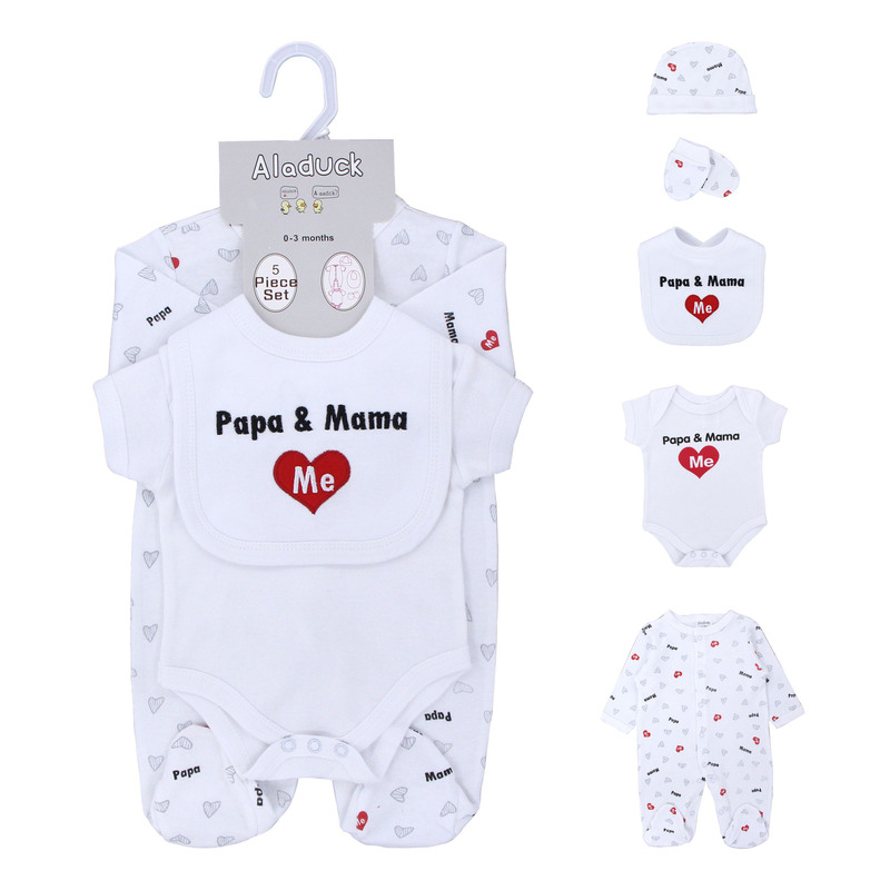 5 Piece Pure Cotton Newborn Jumpsuit