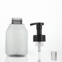 Botol Pompa Busa Isi Ulang 350ml PET dengan Kepala Pompa Busa Hitam untuk Sabun Cair, Pembersih Wajah, Pembersih Tangan, Kamar Mandi