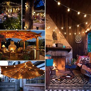 Đèn Dây Năng Lượng Mặt Trời Halloween Giáng Sinh Màu Đen E12 4 Chế Độ Có Ổ Cắm Bóng Đèn <span class=keywords><strong>Edison</strong></span> Điện Áp Thấp G40 Chống Nước - Product Image 6