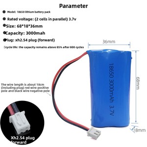 Bateria de Lítio 18650 Recarregável 37V 74V para Carro de Brinquedo com Luz Solar LED e Placa de Proteção, 2 Células, Temperatura de Operação -20 a 60°C - Product Image 3