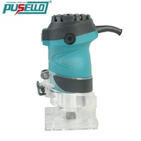 PUSELLO Professioneller Holztrimmer 580W Hochgeschwindigkeits-3000RPM Elektrischer Trimmer mit Einstellbarer Tiefe für Holzbearbeitung