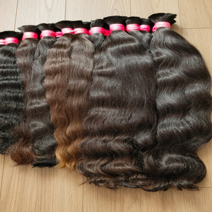 Extension de cheveux vierges du sud de l'Inde Remy perruque à tressage brut avec double trame douce droite/boucles/vague styles cuticule alignée - Product Image 3
