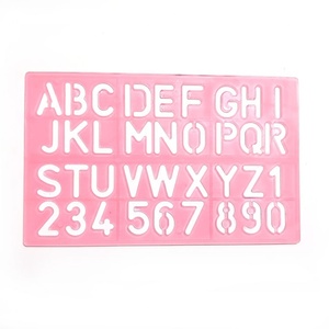 Plantillas de Plástico Transparentes Reutilizables y Lavables de 4 Tamaños, Color Rosa, para Dibujar en Diarios, con Formas de Números y Letras - Product Image 5
