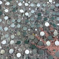 Grande et petite dentelle textile ronde brodée de paillettes, en maille ajourée, pour robes de femmes, sacs faits main, vêtements de scène, Tejido De Encaje