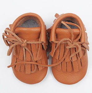 Mocassins en cuir véritable pour bébés garçons et filles, vente en gros - Product Image 2