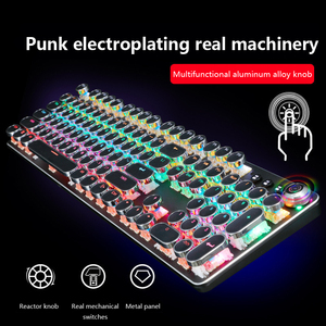 Retro punk Electroplated Keycap <span class=keywords><strong>Gateron</strong></span> Thiết bị chuyển mạch kích thước đầy đủ cơ khí bàn phím màu hỗn hợp đèn nền đa phương tiện Knob - Product Image 3