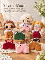 Tenue de poupée personnalisée de 10 cm, salopette en polaire douce rose, verte, rouge, marron, vêtements pour poupées de collection, vente en gros