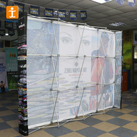 Support d'affichage en tissu pour toile de fond, stand d'exposition, 10 pieds, portable, tissu, salon professionnel, boîte lumineuse personnalisée, mur d'affichage publicitaire
