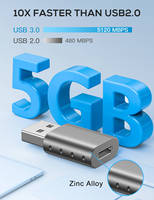 Adaptador USB Tipo C de Aleación de Zinc con Diseño Personalizado y Logotipo OEM, Conector USB C Macho a Hembra, Adaptador OTG Mini, Venta al Por Mayor
