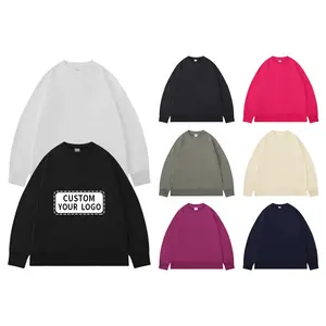 Yüksek kaliteli % 100% pamuk yuvarlak boyun kazak ilmekli kumaş hoodie üretici toptan özelleştirilmiş logo baskı nakış