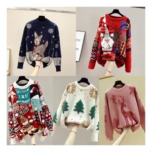 To wholesale Women Ladies Sweater Knitted Pullover Women Sweater Winter Ladies Christmas Sweater