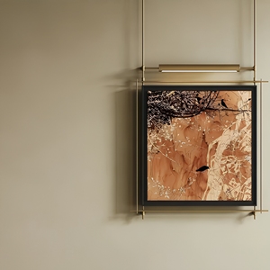 Arte Astratta in Metallo, Decorazione Murale in Stile Industriale Mid-Century, Dipinto Luminoso per Corridoi e Ingressi, Dimensioni Personalizzabili - Product Image 3