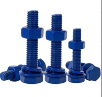 Baut Hexagonal Baja Karbon 8.8 Kekuatan Tinggi Grosir dengan Lapisan PTFE DIN933 Din931 Set Mur Hexagonal