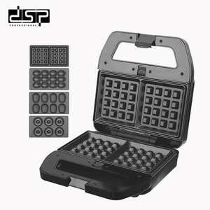 Dsp Waffle Maker 1200W Non Stick Interchangeable <b>Plates</b> Electric Breakfast Maker For Home Kitchen - Product Image 1