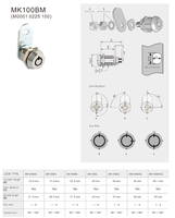 Serrure à came MK100BM de haute qualité avec clé maîtresse en alliage de zinc, clé tubulaire pour armoire à armes, coffre-fort bancaire