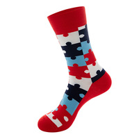 Prêt à expédier absorbant la sueur désodorisation puce bière coeur motif imprimé coton coloré drôle chaussettes pour hommes