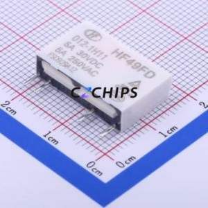 HF49FD/012-1H11 Power Relay SIP,5x20mm Relay 12V 1 Normally Open: 1A (SPST-Normally Open)::: 4 5A-30VDC/5A-250VAC - Product Image 1