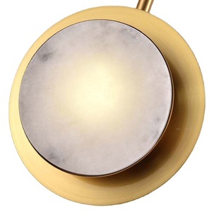 โคมไฟติดผนังหินอ่อนดีไซน์ร่วมสมัยสำหรับทางเดินโรงแรมและห้องนั่งเล่นวิลล่า ตัวโคมทำจากเหล็กพร้อมไฟส่องผนังด้านหลังที่มีสไตล์ - Product Image 4