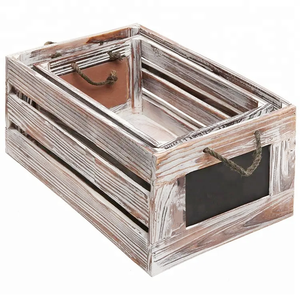 Caisses de rangement décoratives en <span class=keywords><strong>bois</strong></span> de ferme Boîtes de caisse de nidification en détresse - Product Image 5