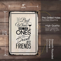 Letrero Metálico con Frase de Vino, Decoración de Pared con Diseño de Copa de Vino para el Hogar, Bar o Cocina