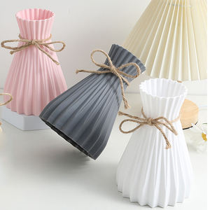 Home Decoration Modern Tabletop Baubles <strong>Folding</strong> <strong>Vase</strong> Flower White Pink Grey 17CM Unbreakable Creative Gift Drop <strong>Plastic</strong> - Product Image 1