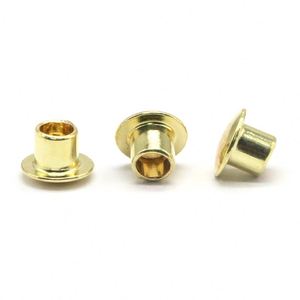 Rivets semi-creux en laiton à tête ronde 3mm 4mm 5mm polis, norme ISO, tailles personnalisables pour l'assemblage de poignées de couteaux et de couverts - Product Image 1