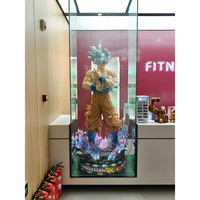 Statue Goku Ultra Instinct sur mesure grandeur nature 1:1 avec base LED énergétique, figurine anime de collection décorative