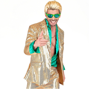 ชุดสูทผู้ชายสีพื้นประดับเลื่อมพร้อมเนคไท จัดส่งรวดเร็ว เหมาะสำหรับการแสดงบนเวที - Product Image 1