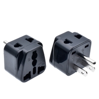 Vente en gros 2 voies 250v 10a CE cuivre universel mis à la terre Amérique 3 broches adaptateur secteur prise US Canada Japon adaptateur de voyage Type B
