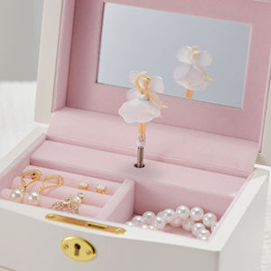 กล่องใส่เครื่องประดับไม้ 2 ชั้น ดีไซน์ใหม่ สำหรับเด็ก รูปนักบัลเลต์ - Product Image 3