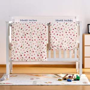 Franela Sherpa bebé manta Reversible suave Micro polar niño cama Manta con estampado de flores para niños Floral - Product Image 5