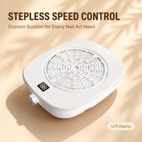 Collecteur de poussière professionnel pour ongles avec écran LCD, moteur turbo sans balais et forte aspiration pour salons de manucure (vente en gros)