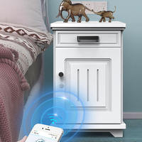 Caja Fuerte Inteligente Pequeña para el Hogar, Caja Fuerte Oculta de Madera y Acero Antirrobo, Caja de Seguridad Inteligente
